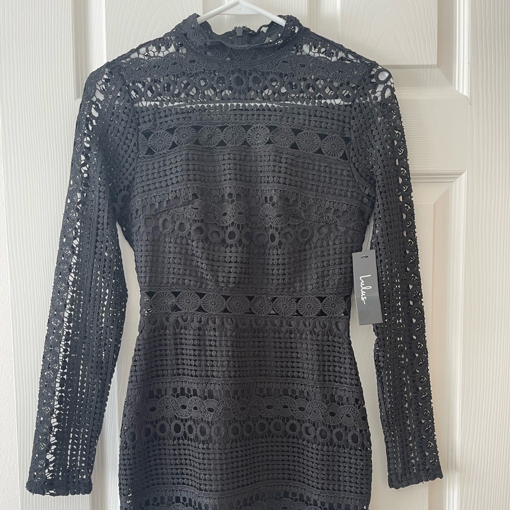 XS Black Bodycon Lace LuLu’s Dress
